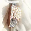 Design Top Qualität Rhinestone Faux Perle Hochzeit Armbänder Rose Gold Überzogene Metall Manschette Armband Für Frauen Braut Armreif Schmuck