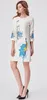 Novelty Phoenix Embroidery Women Sheath Dress Mini Dresses 114A6122