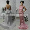 2017 Najnowsze Eleganckie Ładne Druhna Dress Koronki Bateau Neck Sash Zipper Backless Wedding Dress Sukiet Satin Sweep Trian Mermaid Prom Dresses