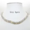 Naturstein-Halskette, runde Perlen, Achat-Kristall, Halbedelstein-Anhänger, Halskette, Schmuck für Damen, Herren, modisch, Weihnachten