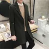 Men's Wool & Blends Men's Wholesale- 2022 Winter Coat Korean Slim Long Male British Style Woolen Leisure Big Yards 8 Colors1