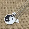 Gros-1Paire Romantique Émail Noir et Blanc Meilleur Ami Tai Chi Pendentifs BFF Yin Yang Collier Amant Amant Couples Cadeau De Noël