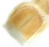 Cheveux malaisiens péruviens 613 vague de corps fermeture blonde brésilienne 4x4 fermeture de cheveux brésiliens fermeture de dentelle blonde brésilienne Blonde Ext1916744