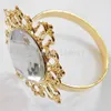 Gold Clear Napkin Ring Luxurious Napkin Rings for Weddings Party el Banquet Dinner Decor Table Decoration199g