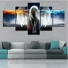 Oil Painting 5 Pieces/set Angel Demons Wing Printed Canvas Anime Room Printing Wall Art Paint Decoration Decorative Craft Picture Home Decor