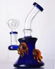 Rökning Tillbehör Rör Bent Neck Bongs Tjock Mini Glass Bong pappa Rig med diffus Perc 14mm led