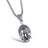 Gold/Silber Buddha Halskette Anhänger Edelstahl Schmuck für Männer Geschenke mit kostenloser Kette 22'' * 3MM Rolo Kette