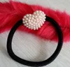 Girls Sweet White Pearl Crystal Rhinestone Flower Ponytailt Hair Rope Band #T701