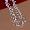 10PCS/lot Free shipping 925 Sterling silver plated Three wire beads necklace -18''LKNSPCN214