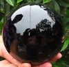 Boule de guérison en boule de cristal de sphère d'obsidienne noire naturelle de 60 mm258g