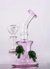 Newest Black and pink CHEECH Glass Bong Concentrate Oil rigs with diffused showerhead perc Bubber Water Pipe with 14 mm joint7980071