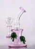 Neueste schwarz-rosa CHEECH Glasbong-Konzentratöl-Rigs mit diffusem Duschkopf perc Bubber-Wasserpfeife mit 14-mm-Verbindung7980071