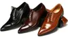 Brązowy / mody derby czarny brązowy męski ślub oryginalne skórzane buty biznesowe 155