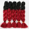 Ombre Trois Deux Couleurs Mélange Kanekalon Tressage Cheveux Synthétique Jumbo Tressage Extensions de Cheveux 24 pouces Crochet Tresses Cheveux En Vrac En Gros9995396