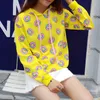 Hurtownie- Kobiety Bluzy Bluza żółty Cute Donuts Drukowane Sportsuit Duża Kieszeń Projekt OutsideTracksuit Woman Udaderas Muje Plus Size1