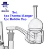 XXL Quartz Thermal Banger Bolla di vetro Carb cap 50mm fumo Big Bowl Doppio tubo 45/90 gradi PukinBeagle