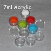 7ml clear acrylic wax concentrate containers nonstick silicone dab bho hash oil dry herb storage jars free