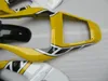 Venda quente kit de carenagem de plástico para yamaha yzf r6 98 99 00 01 02 amarelo branco preto carenagens set yzfr6 1998-2002 ot26