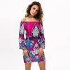 Off Shoulder Frauen Sommer Strand Indisches Kleid Boho Sexy Bohemian Floral Vintage Kleider Sommerkleid Vestidos Robe Plus Größe Dashiki q1110