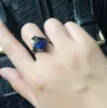 Luxe Sapphire Paars Zirconia Gun Black Legering Band Ringen voor Dames Mode Partij Verlovingsring Sieraden Dame Geschenken (maat 7,8,9,10)