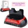 Freeshipping EU Plug HDD Docking Station Dual USB 2.0 2.5 / 3.5 inch IDE SATA Externe HDD Box Hard Disk Drive behuizingskaartlezer