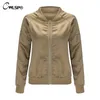 Großhandels- 2016 Satin-Goldfrauen-Jacken-Bomber-Mäntel-langer Reißverschluss-Dekorations-Ärmel-Stehkragen-Baseball-Outwear Veste Abrigos Mujer QL2720