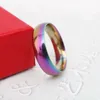 Stainless Steel Rainbow Rings band Simple women mens ring will and sandy fashion jewelry gift