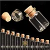 10 SZTUK 5ml Mini Clear Cork Korek Butelki Pojemniki Małe Butelki Jasne Szklane butelki Wishing Tiny Wedding Butelka Tanie szkło S020C