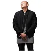 Mode Style Mens Black Bomber Jacka Hi-Street Flight Jacket Slim Fit Hip Hop Varsity Letterman Jacka för Man