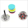 Novelty Colourful Crystal Aromatherapy Home Car Essential Oil Diffuser Locket Clip with 6PCS Free Washable Felt Pads