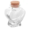 Whole 1pc Mini Clear Cork Stopper Heart Glass Bottles Jewelry Beads Display Vials Jars Containers Small Wishing Bottles EJ1206372728