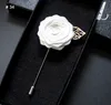 Rose Corsage Groom Brooch Pin Man Wedding Satin Flowers Boutonniere Prom Tuxedo Party Accessories Decorations Multi colors for choice