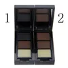 2Hot Sale Professional Eye Shadow Eye Brow Makeup 2 colori per sopracciglia in polvere + tavolozza per cera per sopracciglia + pennello + istruzioni in inglese