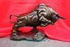 Stor storlek bronskaffe Wall Street Fierce Bull Ox Figur Statue 14quotlong6152104