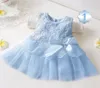 2017 Baby girl bow dress princess dress children lace patchwork sleeveless dresses flower girl party dress kids fashion clothing