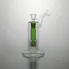 Pipes d'eau de bang en verre Bongs Pipe de percolateur en verre vert pour fumer des bongs