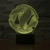 Lampada da tavolo con luce notturna per decorazione a LED alimentata tramite USB con effetto di luce colorata illusione ottica 3D spazio astratto6452687