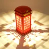 Retro telephone booth LED touch touch adjust brightness LED Nightlight bedroom bedside lamp energysaving rechargeable6094286