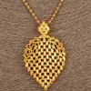 Dubaj naszyjnik dla kobiet, etiopski wisiorek z pióropuszem naszyjnik 24k żółty lite złoto wypełnione biżuteria afryka/arabski kwiat ładne prezenty