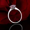 Non sbiadisce mai Anello di fidanzamento in argento Anel da 1 0 ct S925 Anello nuziale con diamante CZ placcato in vero oro bianco 18 carati donna317T