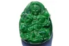 Manual sculpture foot green jade guanyin bodhisattva. Talisman necklace pendant