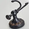 hot selling-Bathroom Accessories European black Antique Bronze Robe Hook with two hangers ,Clothes Hook,Coat Hook for home and garden