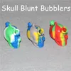 2.7 inch Skull Martian silicone Blunt Mini Travel silicone Bongs Water Pipe Glass Blunt Bubblers silicone Blunt skull Water Bong oil rigs