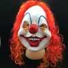 Scary Clown Masker Volwassen Halloween Evil Killer Fancy Dress Horror Jolly Latex Haar Vol Gezichtsmaskers Party Kostuum Cosplay Accessoire