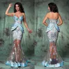 Israels stil Färgglada Prom Klänningar Sweetheart Lace Appliques Peplum Aftonklänningar Baklösa Tulle Se genom arabisk formell festklänning