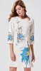 Novelty Phoenix Embroidery Women Sheath Dress Mini Dresses 114A6122