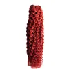 Красный необработанный афро кудрявый вьющиеся переплетения человеческих волос 100 г 1 шт. бразильский кудрявый вьющиеся девственные волосы 1 пучки двойной уток качество, без пролития