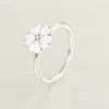 Weißer Blumenring S925 Sterling Silber Verkauf passt Original-Stil-Armband und Charms Schmuck für Frauen 190931DE12 H9
