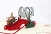 Tarjetas de felicitación del árbol de amor de Pop Up 3D Tarjetas de regalo de la invitación del cumpleaños de la Navidad del día de San Valentín Festivos festivos