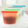 Reusable Silicone Food Fresh Bag Wraps Fridge Storage Containers Refrigerator tool Kitchen Colored Zip Bags 4 Colors OOA2986